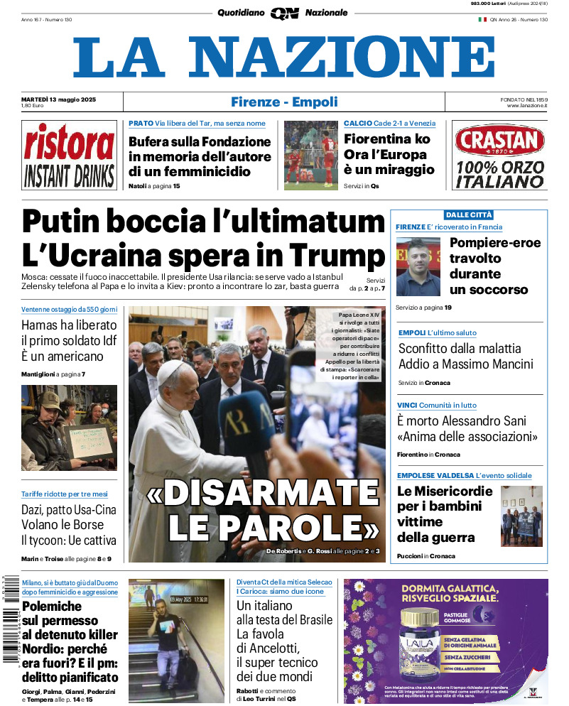 Prima-pagina-la nazione-edizione-di-oggi-20250513